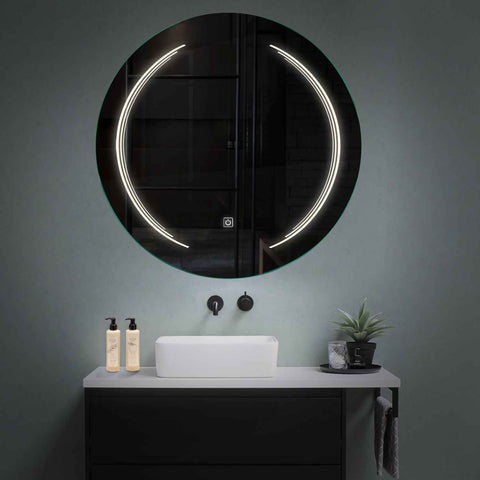 Round LED Mirror | Touch Button | Neutral White Light - Reyze Salono Series Model 8