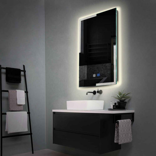 Vertical LED Mirror | Touch Buttons | Anti-Fog Function | Neutral White Light - Reyze Edge Series Model 2