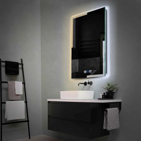 Vertical LED Mirror | Touch Buttons | Anti-Fog Function | Adjustable Color Temperature - Reyze Edge Series Model 2