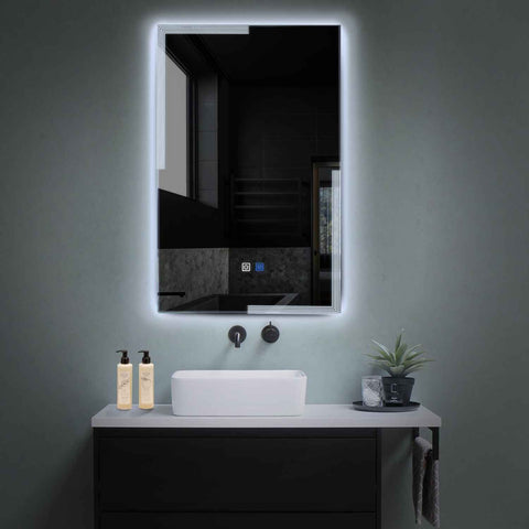 Vertical LED Mirror | Touch Buttons | Anti-Fog Function | Cool White Light - Reyze Edge Series Model 2