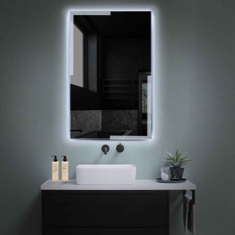 Vertical LED Mirror | Wall Switch Control | Cool White Light - Reyze Edge Series Model 2