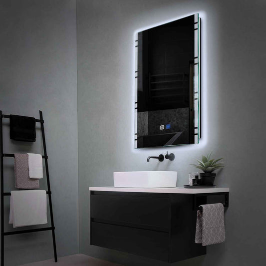 Vertical LED Mirror | Touch Buttons | Anti-Fog Function | Cool White Light - Reyze Edge Series Model 3
