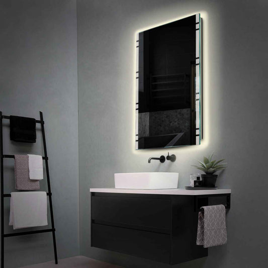 Vertical LED Mirror | Wall Switch Control | Neutral White Light - Reyze Edge Series Model 3