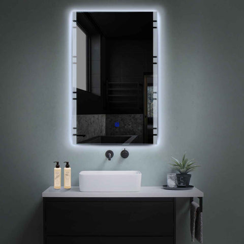 Vertical LED Mirror | Touch Button | Cool White Light - Reyze Edge Series Model 3
