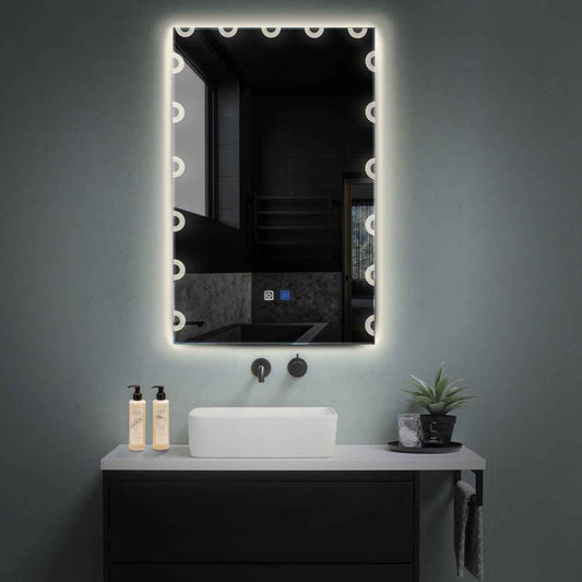Vertical LED Mirror | Touch Buttons | Anti-Fog Function | Neutral White Light - Reyze Edge Series Model 4