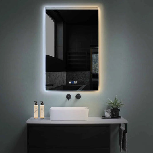 Vertical LED Mirror | Touch Buttons | Anti-Fog Function | Adjustable Color Temperature - Reyze Edge Series Model 5