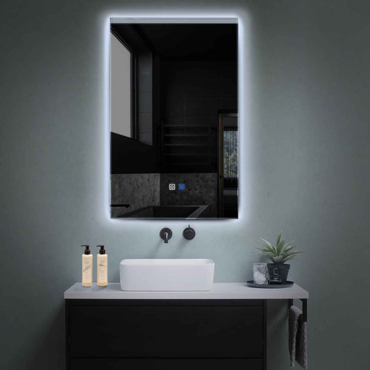 Vertical LED Mirror | Touch Buttons | Anti-Fog Function | Cool White Light - Reyze Edge Series Model 5
