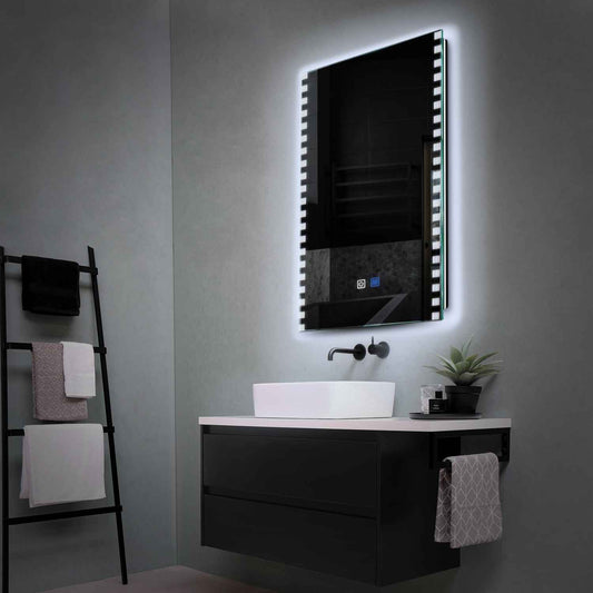 Vertical LED Mirror | Touch Buttons | Anti-Fog Function | Cool White Light - Reyze Edge Series Model 6