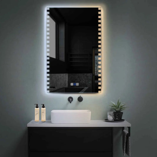 Vertical LED Mirror | Touch Buttons | Anti-Fog Function | Adjustable Color Temperature - Reyze Edge Series Model 6