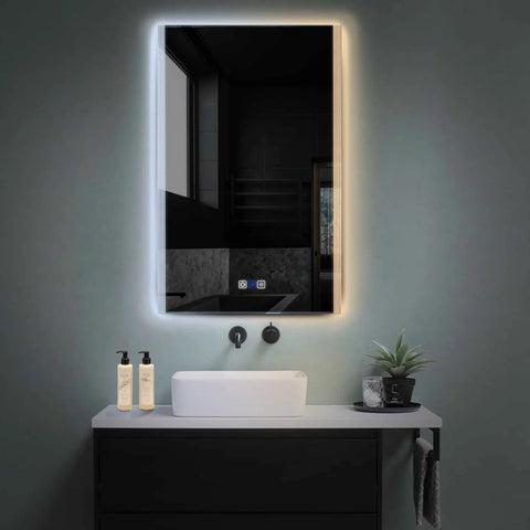 Vertical LED Mirror | Touch Buttons | Anti-Fog Function | Adjustable Color Temperature - Reyze Edge Series Model 7