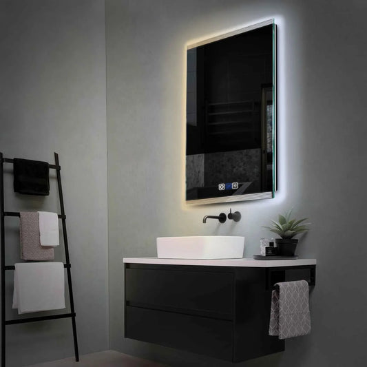 Vertical LED Mirror | Touch Buttons | Anti-Fog Function | Adjustable Color Temperature - Reyze Edge Series Model 8