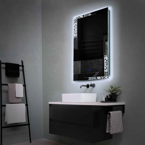 Vertical LED Mirror | Touch Button | Cool White Light - Reyze Good Vibes Series Model 4
