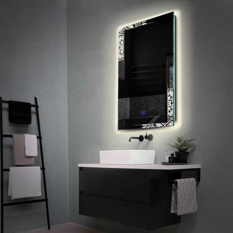 Vertical LED Mirror | Touch Button | Neutral White Light - Reyze Good Vibes Series Model 4