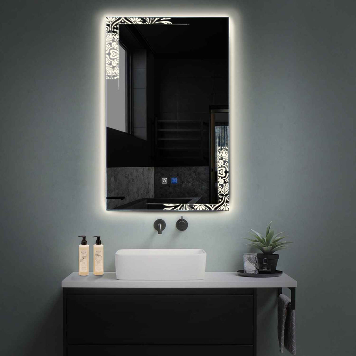 Vertical LED Mirror | Touch Buttons | Anti-Fog Function | Neutral White Light - Reyze Good Vibes Series Model 4