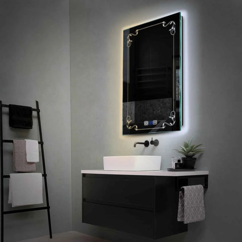Vertical LED Mirror | Touch Buttons | Anti-Fog Function | Adjustable Color Temperature - Reyze Good Vibes Series Model 5
