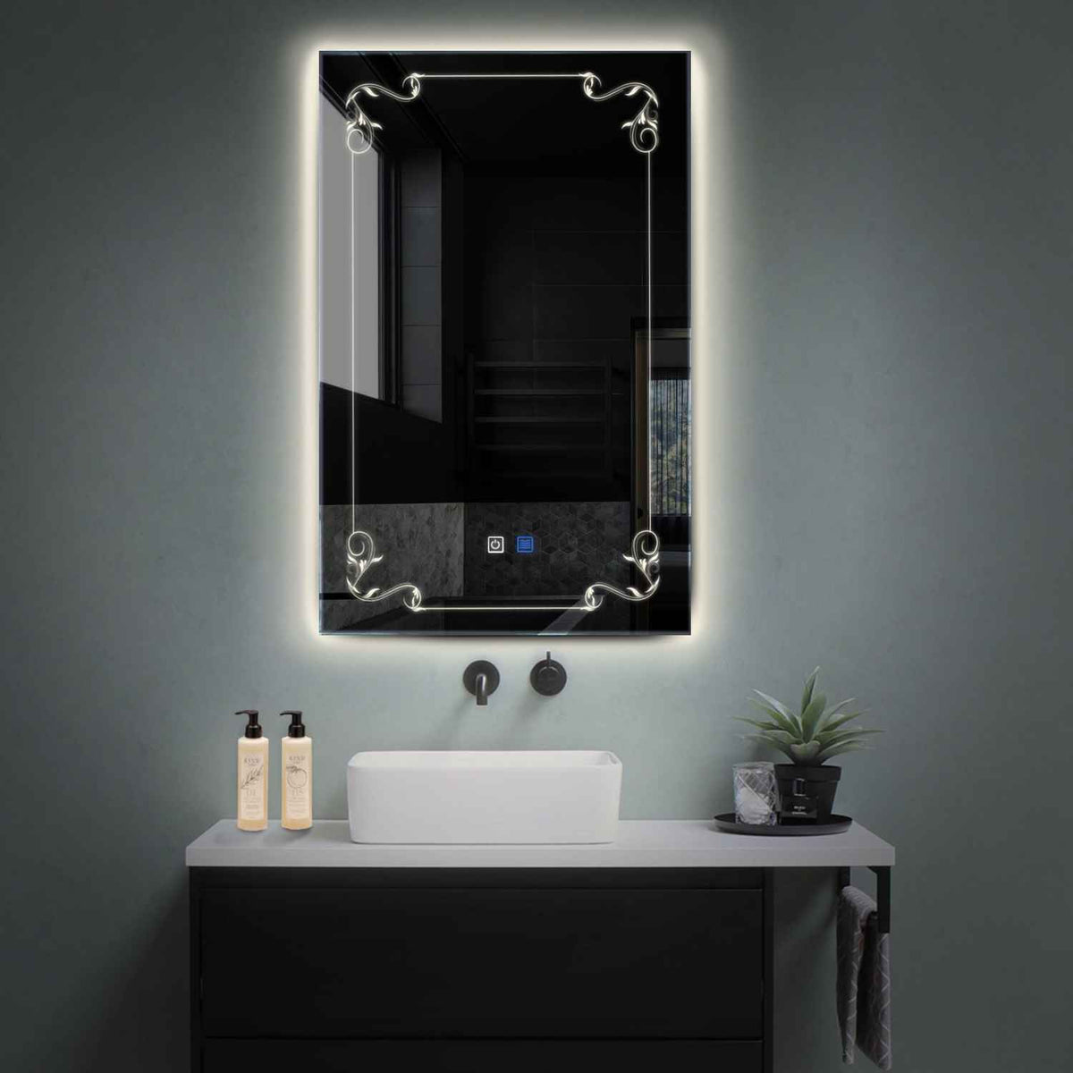 Vertical LED Mirror | Touch Buttons | Anti-Fog Function | Neutral White Light - Reyze Good Vibes Series Model 5