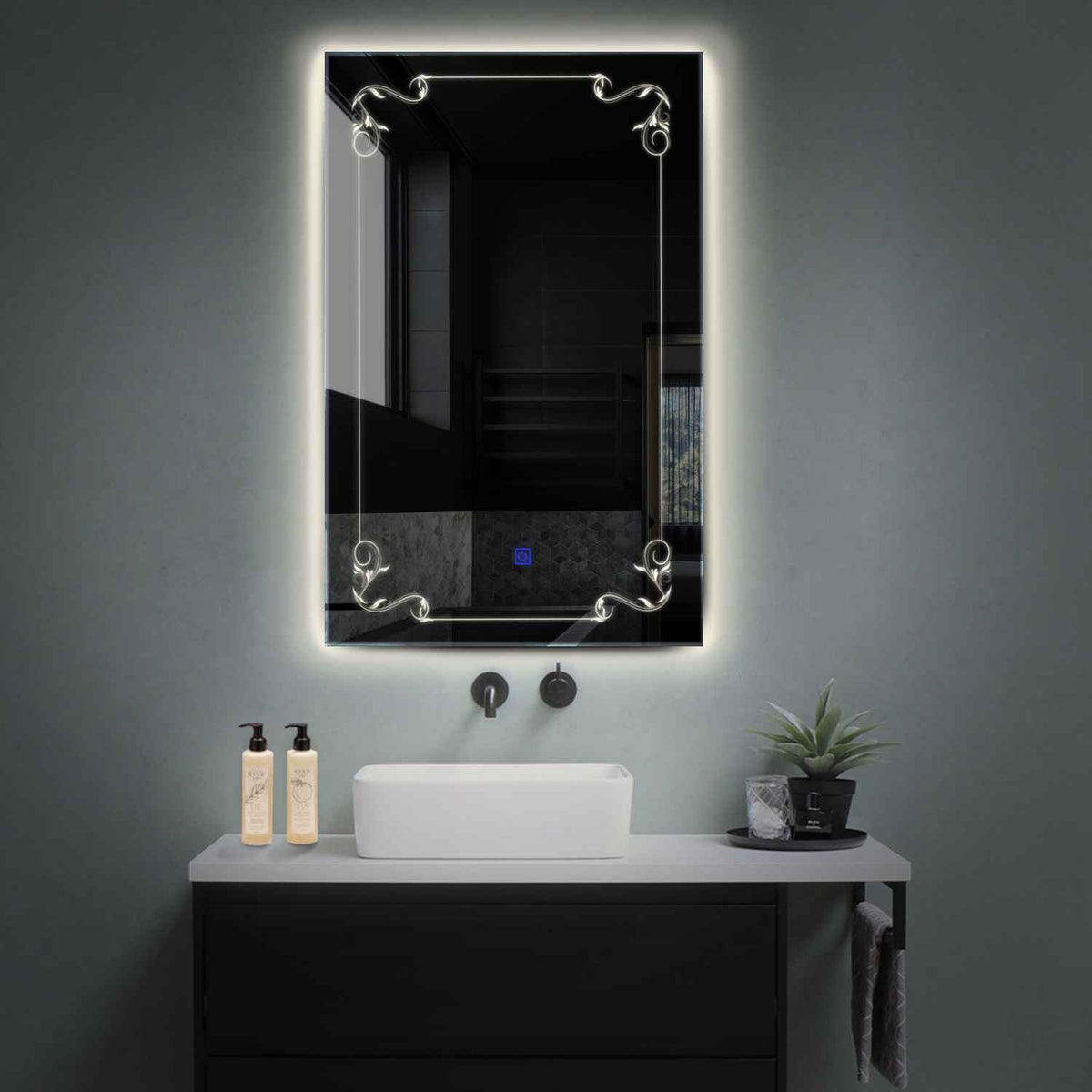 Vertical LED Mirror | Touch Button | Neutral White Light - Reyze Good Vibes Series Model 5