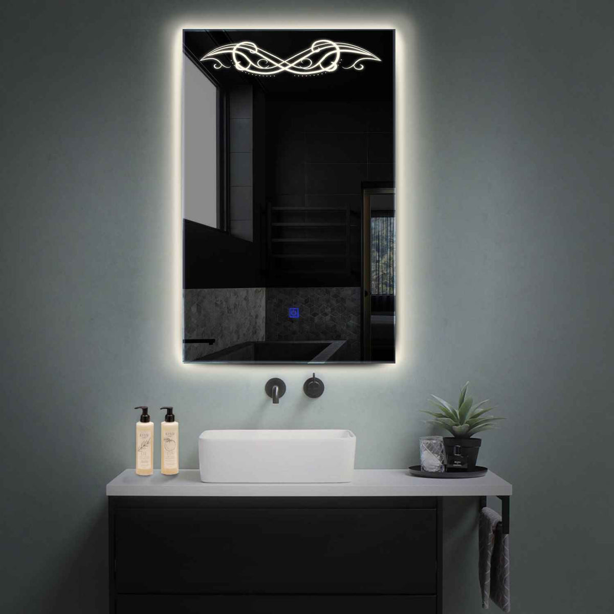 Vertical LED Mirror | Touch Button | Neutral White Light - Reyze Good Vibes Series Model 6