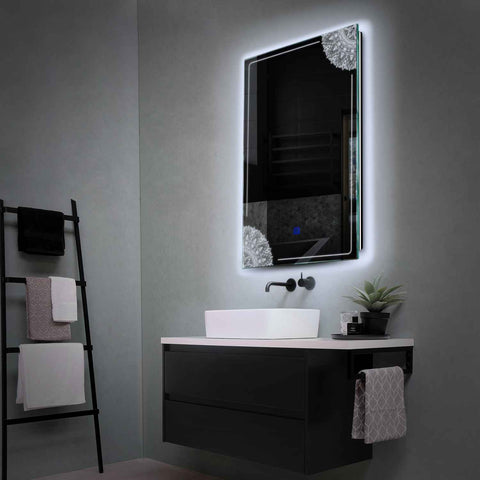 Vertical LED Mirror | Touch Button | Cool White Light - Reyze Good Vibes Series Model 7