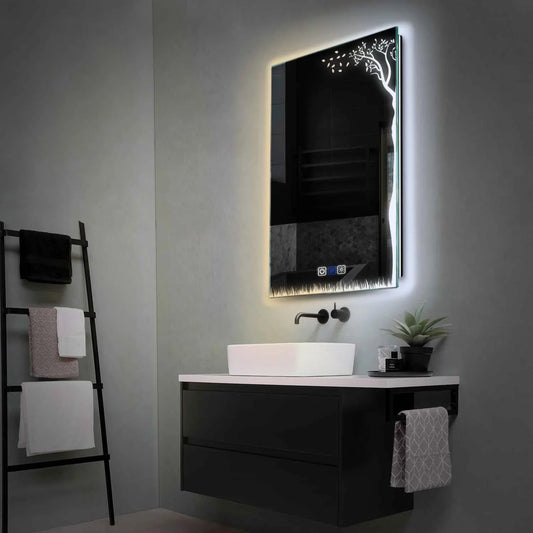 Vertical LED Mirror | Touch Buttons | Anti-Fog Function | Adjustable Color Temperature - Reyze Good Vibes Series Model 8