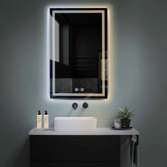 Vertical LED Mirror | Touch Buttons | Anti-Fog Function | Adjustable Color Temperature - Reyze Minimal Series Model 1