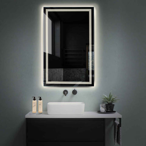 Vertical LED Mirror | Wall Switch Control | Neutral White Light - Reyze Minimal Series Model 1