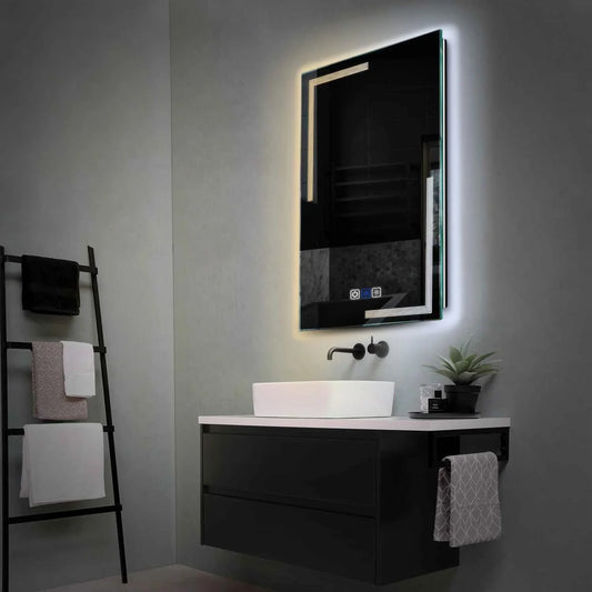 Vertical LED Mirror | Touch Buttons | Anti-Fog Function | Adjustable Color Temperature - Reyze Minimal Series Model 2