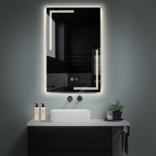 Vertical LED Mirror | Touch Buttons | Anti-Fog Function | Neutral White Light - Reyze Minimal Series Model 2