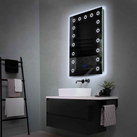 Vertical LED Mirror | Touch Button | Cool White Light - Reyze Minimal Series Model 4
