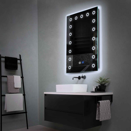 Vertical LED Mirror | Touch Buttons | Anti-Fog Function | Cool White Light - Reyze Minimal Series Model 4