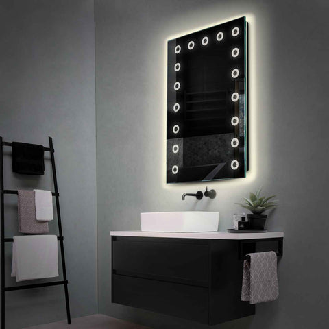 Vertical LED Mirror | Wall Switch Control | Neutral White Light - Reyze Minimal Series Model 4