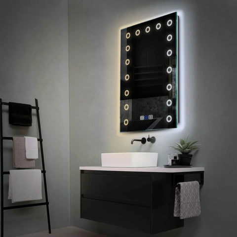 Vertical LED Mirror | Touch Buttons | Anti-Fog Function | Adjustable Color Temperature - Reyze Minimal Series Model 4