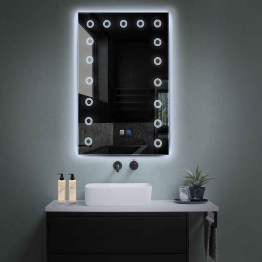 Vertical LED Mirror | Touch Buttons | Anti-Fog Function | Cool White Light - Reyze Minimal Series Model 4