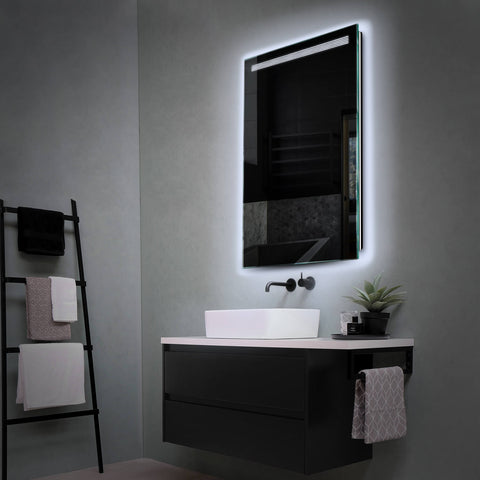 Vertical LED Mirror | Wall Switch Control | Cool White Light - Reyze Minimal Series Model 5