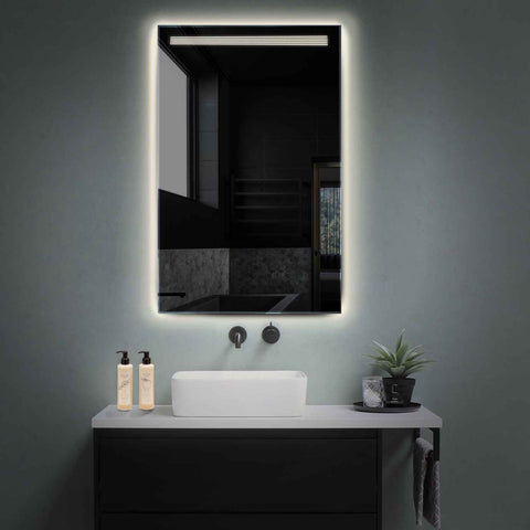 Vertical LED Mirror | Wall Switch Control | Neutral White Light - Reyze Minimal Series Model 5
