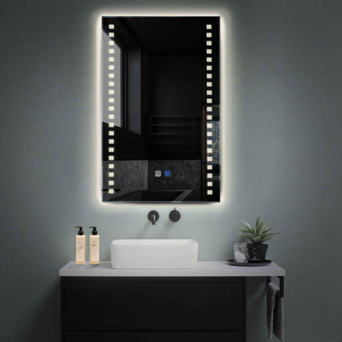 Vertical LED Mirror | Touch Buttons | Anti-Fog Function | Neutral White Light - Reyze Minimal Series Model 6