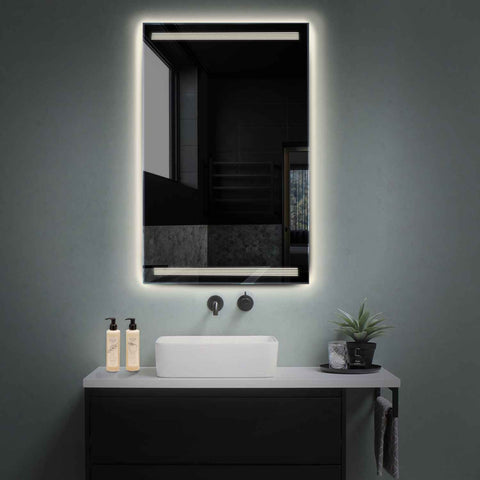 Vertical LED Mirror | Wall Switch Control | Neutral White Light - Reyze Minimal Series Model 8