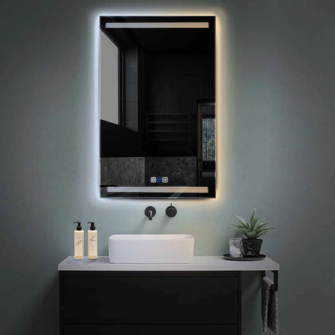 Vertical LED Mirror | Touch Buttons | Anti-Fog Function | Adjustable Color Temperature - Reyze Minimal Series Model 8