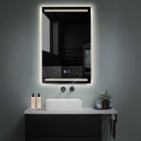 Vertical LED Mirror | Touch Buttons | Anti-Fog Function | Neutral White Light - Reyze Minimal Series Model 8