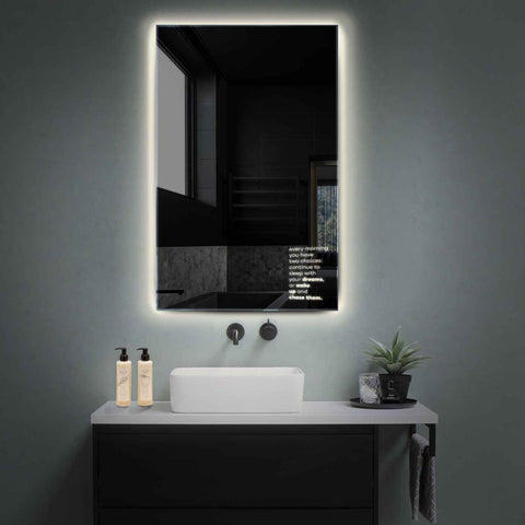 Vertical LED Mirror | Wall Switch Control | Neutral White Light - Reyze Motivated Series Model 2