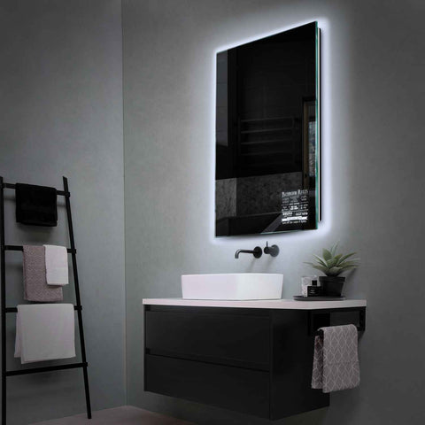 Vertical LED Mirror | Wall Switch Control | Cool White Light - Reyze Motivated Series Model 5
