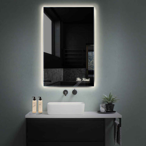 Vertical LED Mirror | Wall Switch Control | Neutral White Light - Reyze Motivated Series Model 6