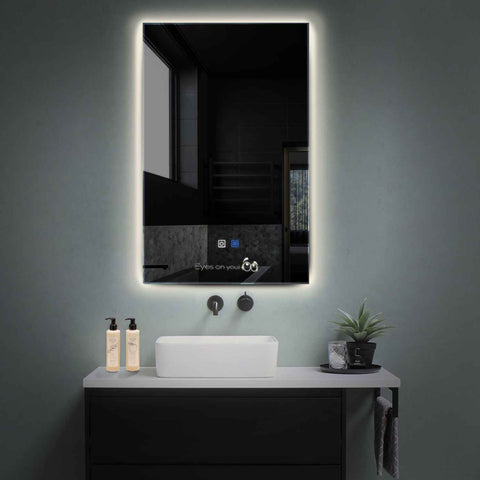 Vertical LED Mirror | Touch Buttons | Anti-Fog Function | Neutral White Light - Reyze Motivated Series Model 8
