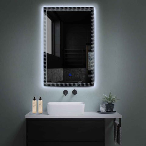 Vertical LED Mirror | Touch Button | Cool White Light - Reyze Official Series Model 3