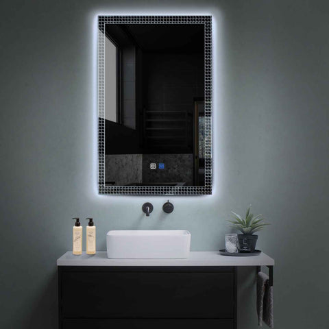 Vertical LED Mirror | Touch Buttons | Anti-Fog Function | Cool White Light - Reyze Official Series Model 3