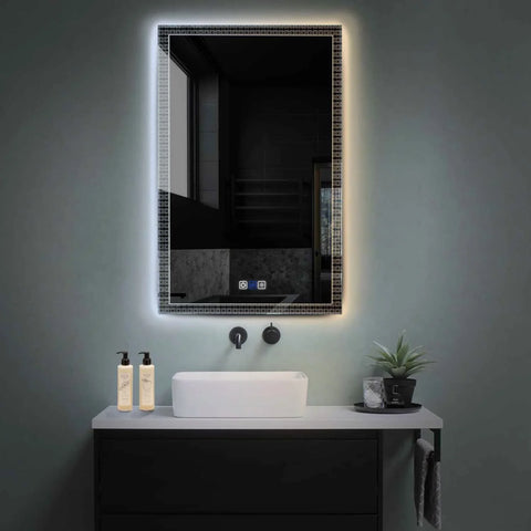 Vertical LED Mirror | Touch Buttons | Anti-Fog Function | Adjustable Color Temperature - Reyze Official Series Model 5
