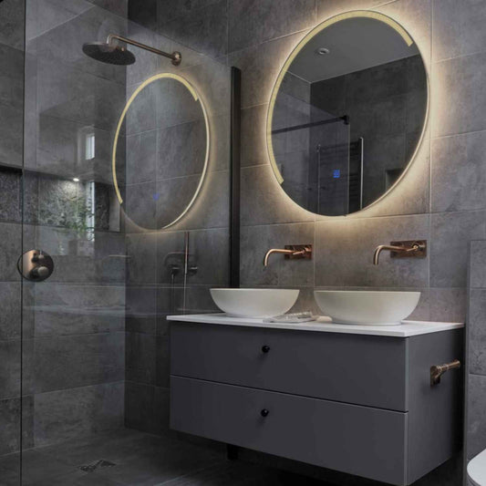 Round LED Mirror | Touch Button | Warm White Light - Reyze Edge Series Model 5