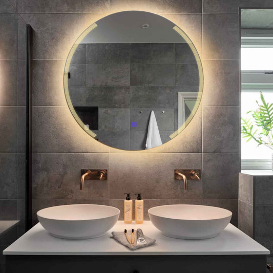 Round LED Mirror | Touch Button | Warm White Light - Reyze Edge Series Model 7
