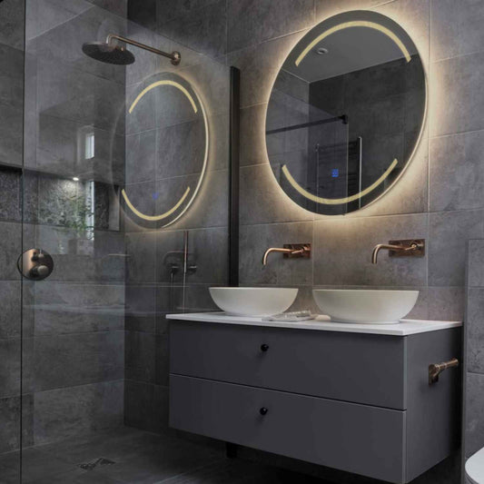 Round LED Mirror | Touch Button | Warm White Light - Reyze Minimal Series Model 8