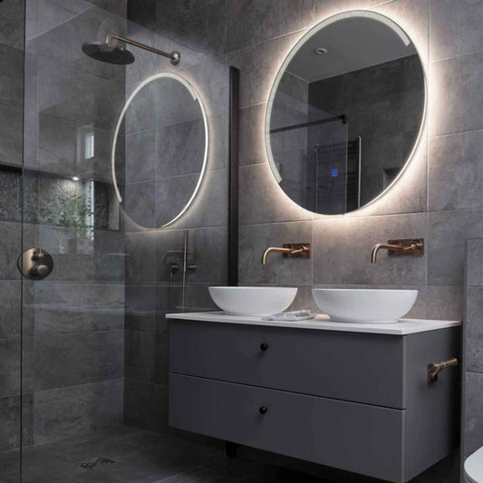 Round LED Mirror | Touch Button | Neutral White Light - Reyze Edge Series Model 5